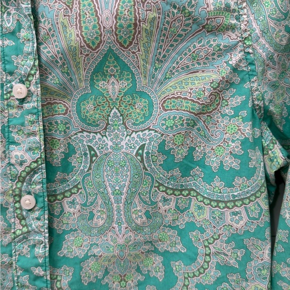 J. Crew Collection Mint Paisley Button Down Long-Sleeve Shirt - Picture 2 of 7